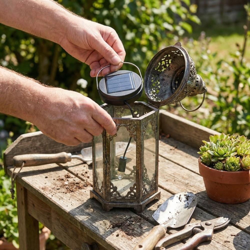 DIY Solar Lights Replacement Top Black Outdoor Solar Decorative Light Pathway Lighting