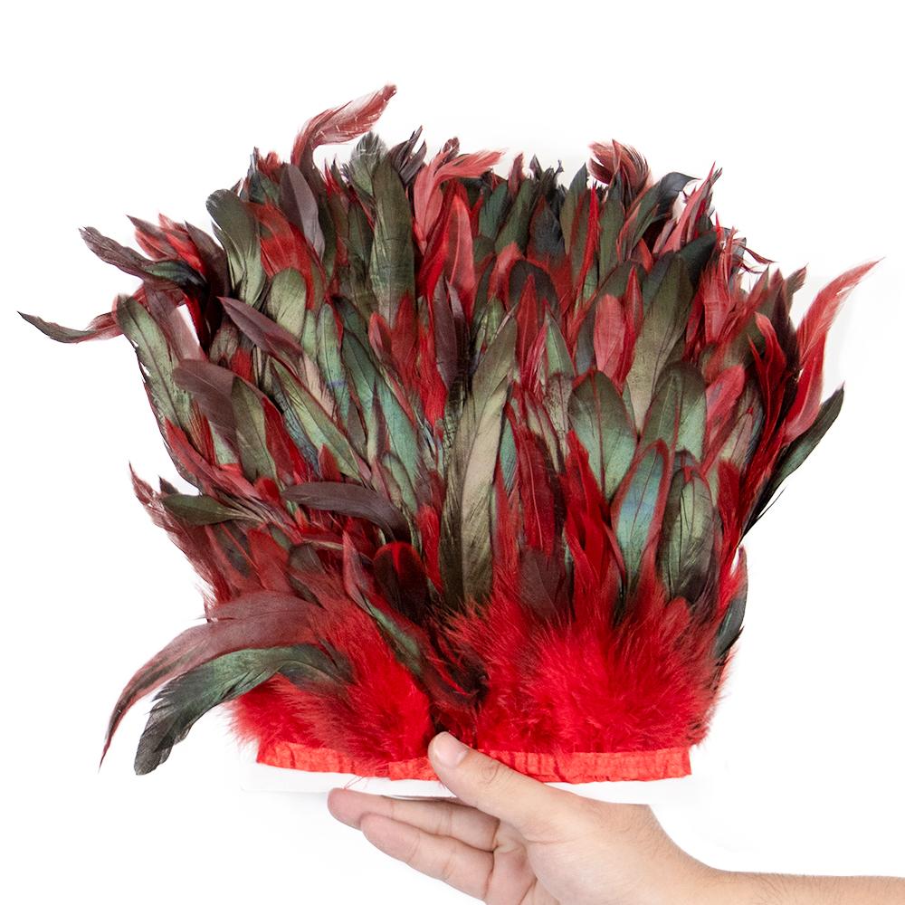 1M 2M 5M 10Meter Natural Rooster Feathers trim fringe 15-20cm Ribbon plumes For Craft ribbon fringe for skirt Party clothing