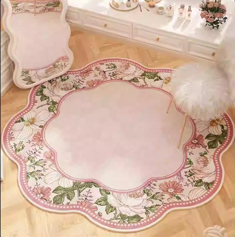 Sweet Irregular Bedroom Bedside Carpet Small Fresh Style Living Room Rugs Creative Fashion Dressing Table Floor Mats  Alfombra