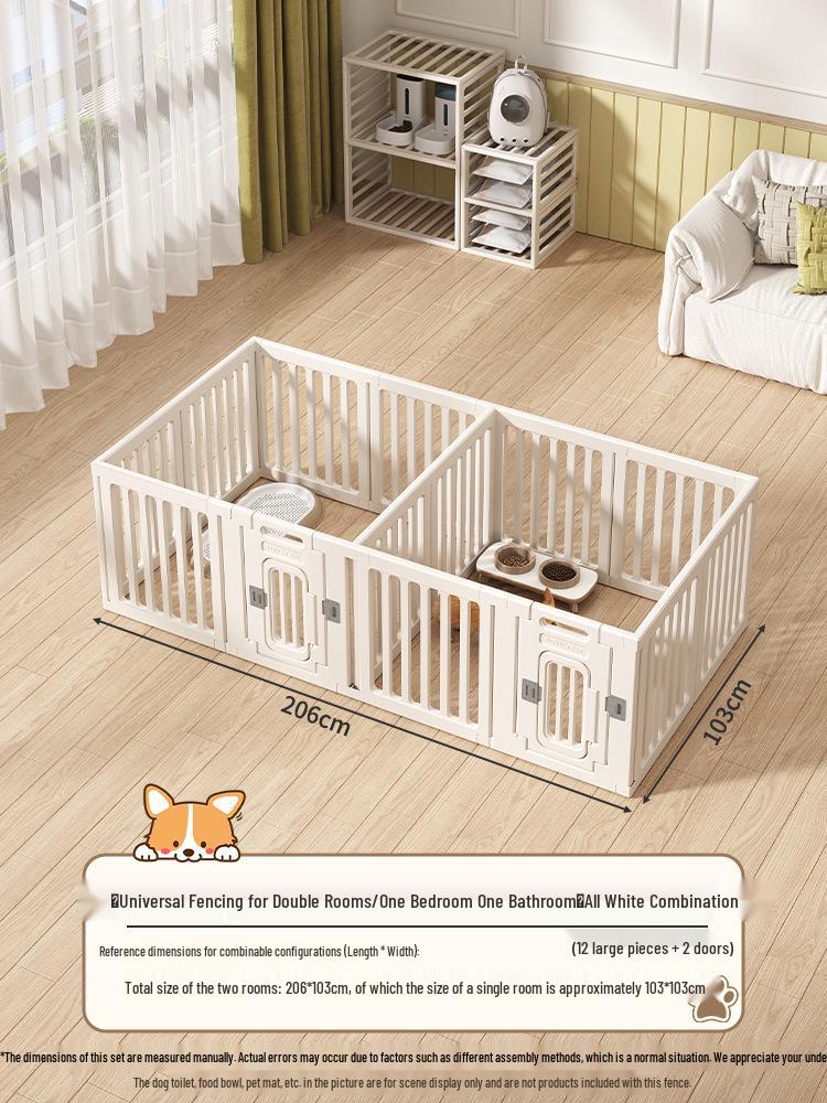 Gray & White Color Block Puppy Playpen for Small to Medium Dogs - Indoor Pet Crate & Isolation Fence