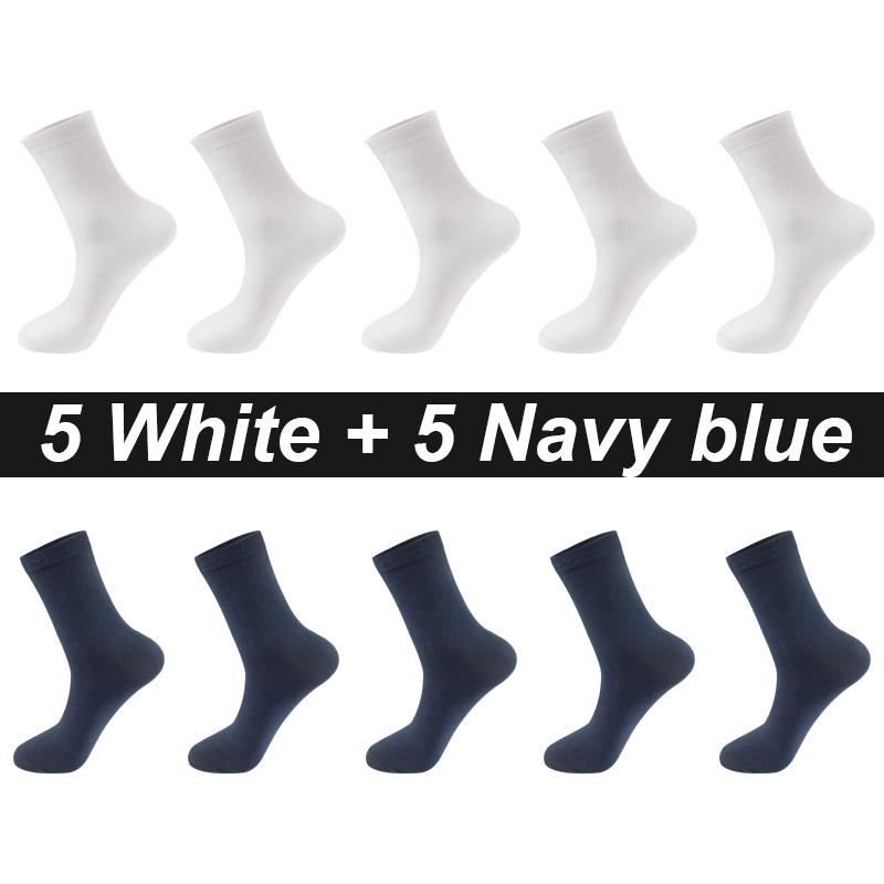 Lot de 10 paires de chaussettes pour homme en coton peigné, noires, décontractées, respirantes, de haute qualité, grandes tailles (38-48)