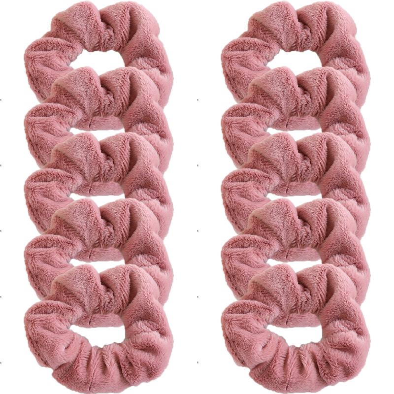 Korean Style Plush Candy Color Hair Ring Woman Cute Sweet Fashion Scrunchie Hair Accessories