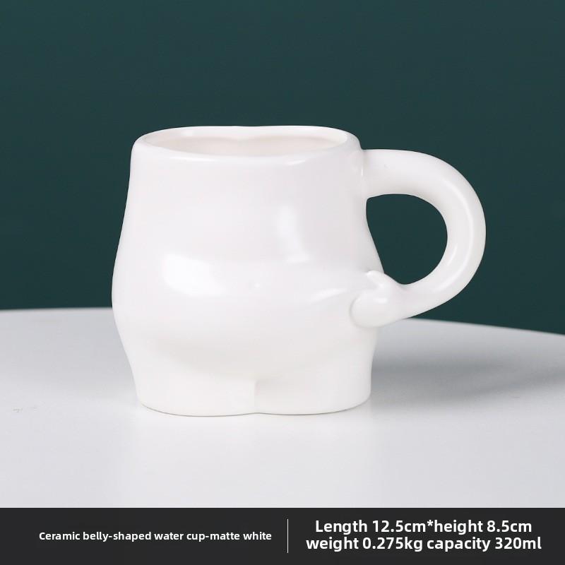 BRCute Ceramic Mug Creative Belly Pinching Coffee Cup Daily Home Breakfast Milk Cup Office Staff Afternoon Tea Mugs Coffee CupsEY