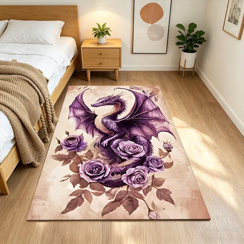 Mystic Dragon In Storm Non-Slip Home Carpet Design for Office Decor Living Room Bedroom Gift