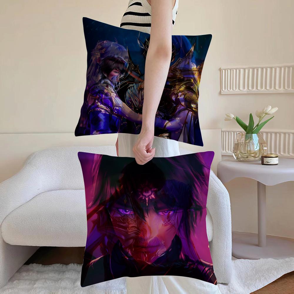 Divine Seal Throne Cushion Cover Anti-dustmite Pillowcase Invisible Zipper Silky Short Plush Sofa Cushion Cover