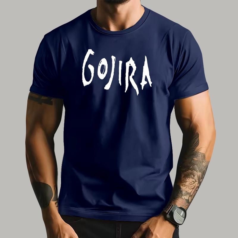 

Mens Tee-shirt Gojira T-shirt Men s Metal Music Cotton Black Tee Shirt XXXXXL білий