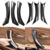 Carbon Fiber Matte Black ABS Inner Interior Door Panel Pull Handle Cover for BMW E90 E91 3-Series Sedan, Wagon 2005-2012