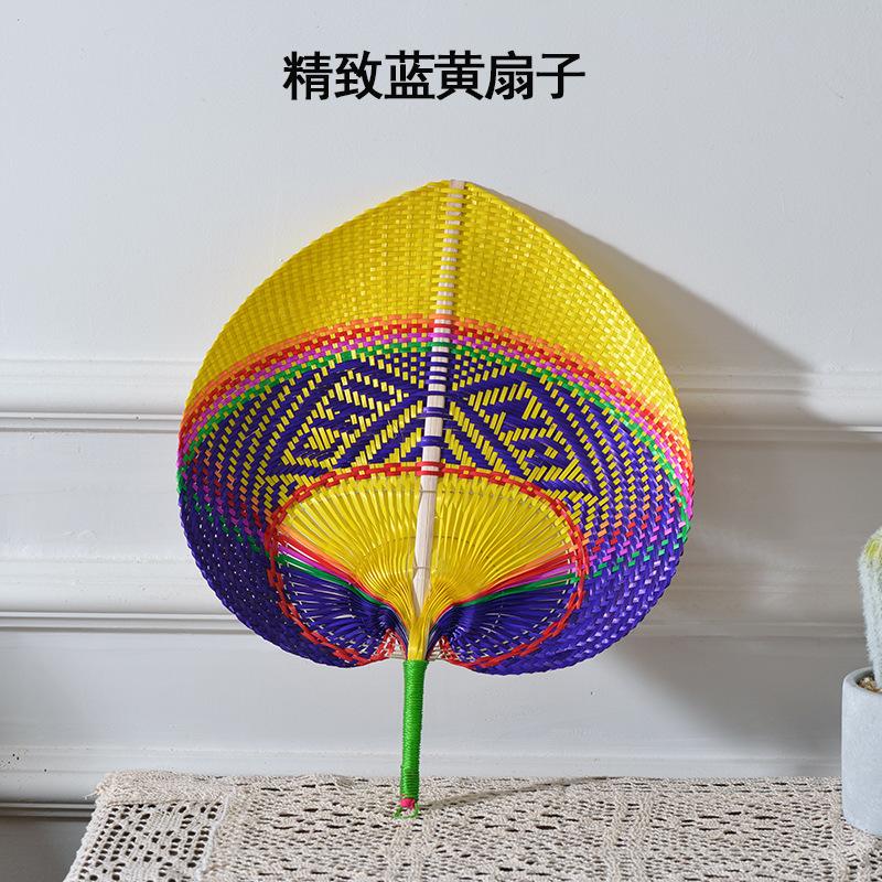 1 Stück Bambus Löwenzahn Handkurbelventilator Handwerksventilator Exquisiter Reiner Stroh Kreativer Haushalt Sommer Tragbarer Handkurbelventilator