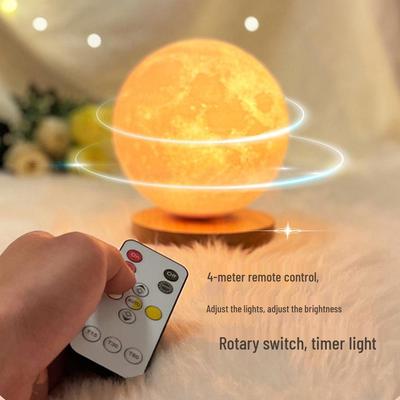 3D Moon Lamp: Remote Bluetooth Music Night Light with Magnetic Levitation - Ideal Creative Gift for Employees