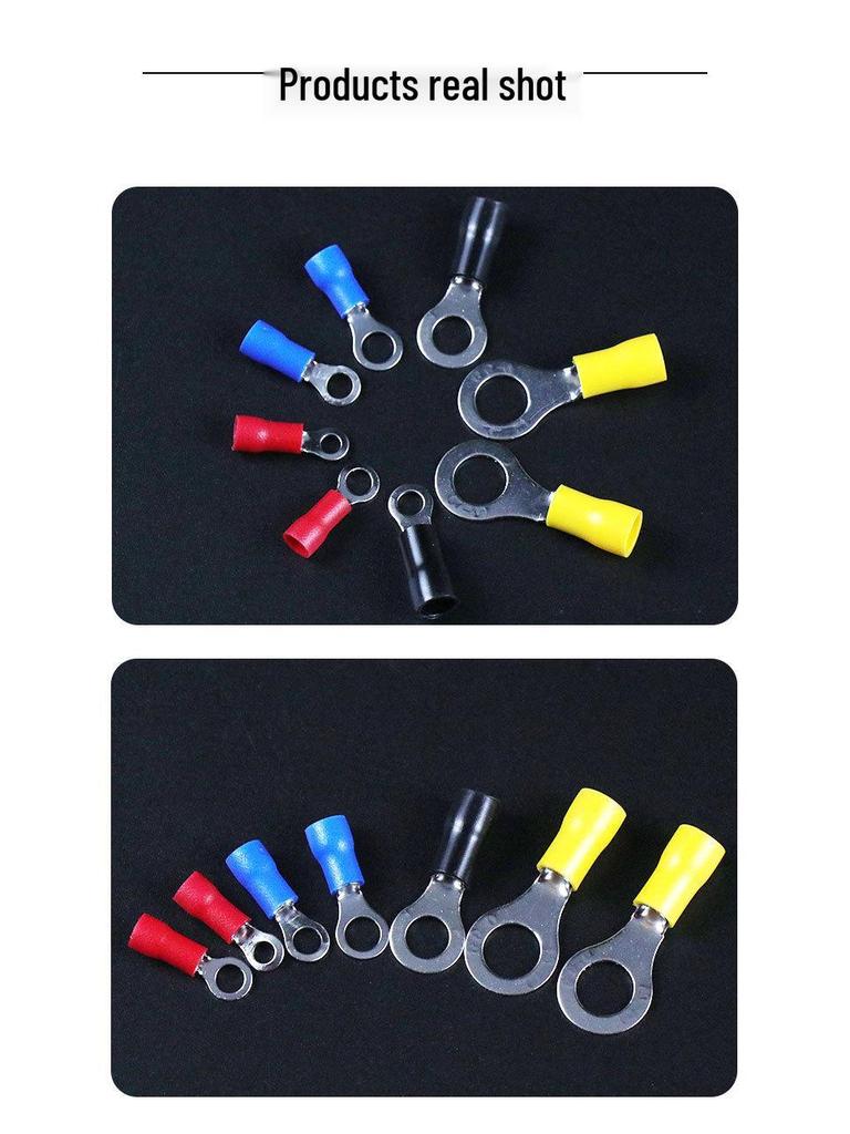 200-Piece Boxed Set of RV Cold-Press Terminal Crimp Lugs with Pre-Insulated Wire Ends