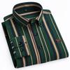 Plus size 100%cotton korean fashion long-sleeve shirts for men slim fit formal plain shirt striped houndstooth plaid clothes