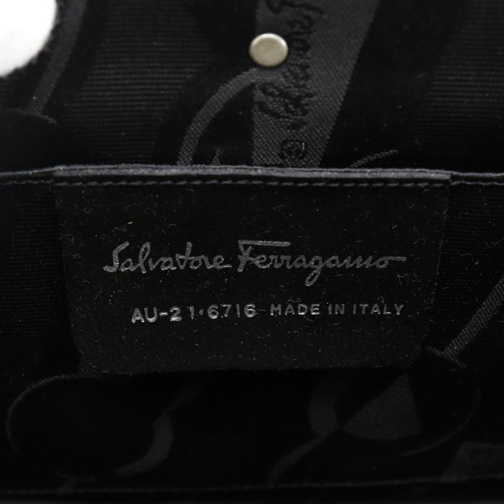 Salvatore Ferragamo Gancini Handbag AU21-6716 One handle Silver Aluminum Women Used