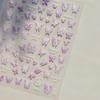 Gradient White Pink Butterfly Flower Shiny Stars Chic Spring Petal 5D Soft Adhesive Nail Art Stickers Decorations Manicure Decal