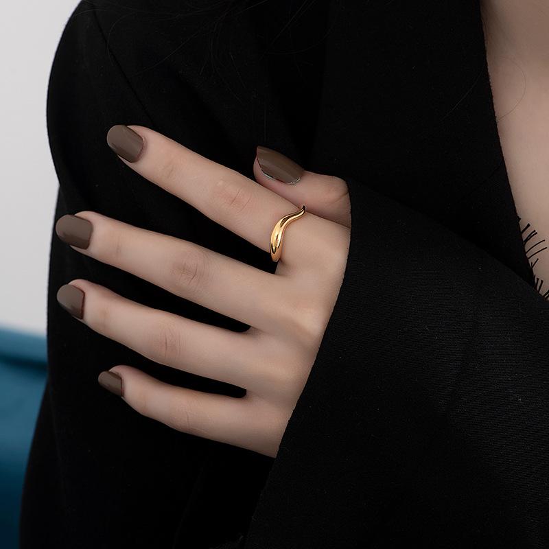 925 Sterling Silver Rings for Women Curve Vintage Wedding Trendy Jewelry Large Adjustable Antique Rings Anillos