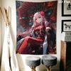 Darling in the Franxx 02 Wall Tapestry Aesthetic Wall Hanging Printed Fabric Blanket Decorative Tapestries for Bedroom Living Room Home Decor