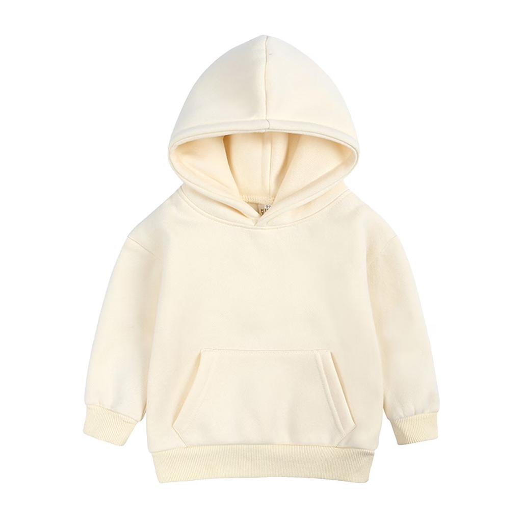 Kids Solid Color Hoodie Pullover Casual Loose Fit Long Sleeve Hooded Sweatshirt for Children Boys and Girls Soft Comfortable Fabric