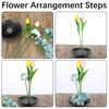 Flower Frog Japanese Ikebana Set Desktop Ceramic Bowl Vase with Kenzan Needle Flower Arrangement Holder for Living Room Bedroom Office