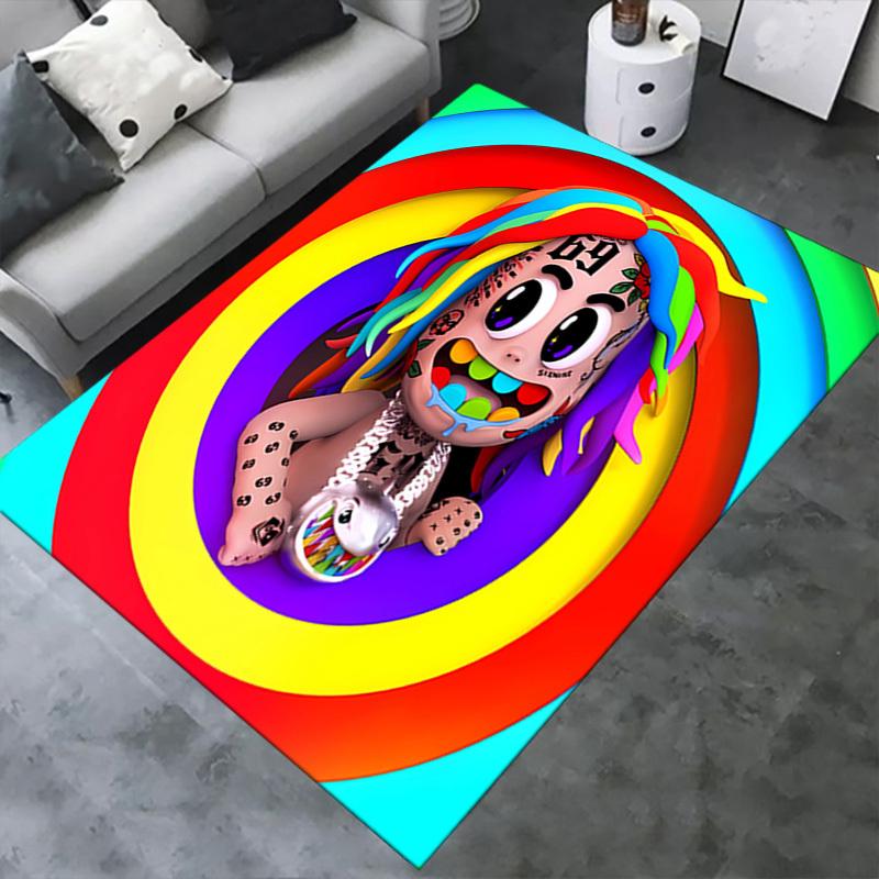 1pc 6ix9ine Tattle Tales Office Carpet Soft Polyester Non slip Machine Washable Indoor Carpet Living