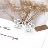 Korean Style Four-Leaf Clover Stainless Steel Ear Stud Earrings for Women