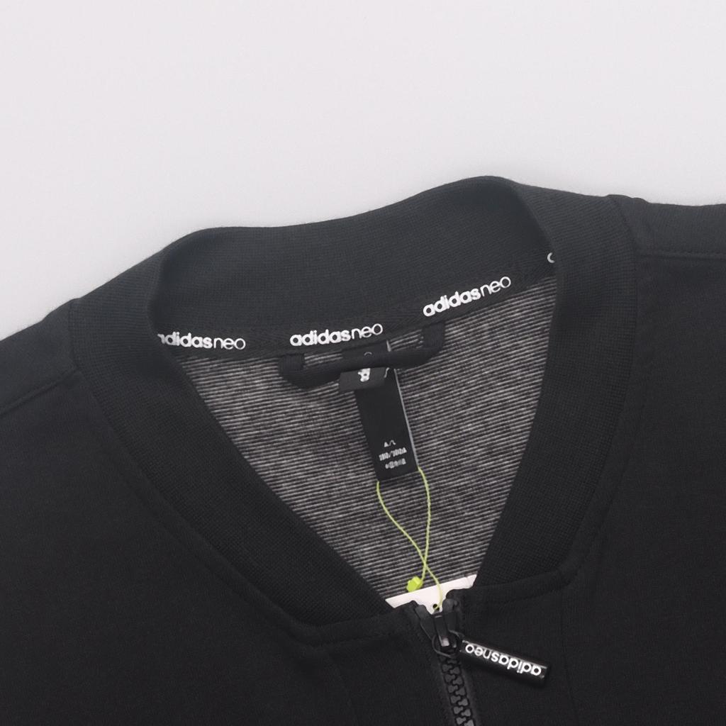 Adidas Neo Striped Casual Zip-Up Long Sleeve Jacket Men Jackets Black CV9045