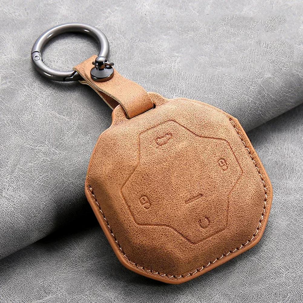 Leather Car Key Case Cover Protective Shell for Chery Jetour To Genesis Traveller T2 X90 X70 X95 DASHING X-1 Plus DTC L9 Kechain