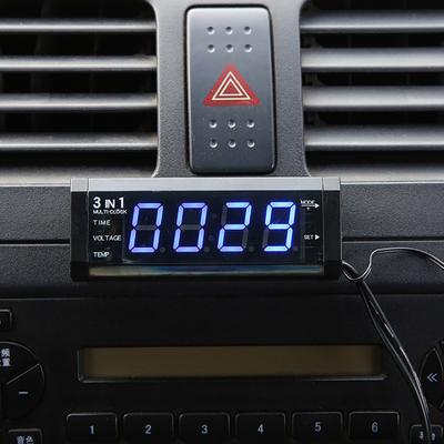 Auto Uhr DC 12V Multifunktions 3 In 1 Digital Elektrische Meter Voltmeter Panel