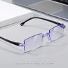 Unisex Eyeglasses Rimless Square Finished Myopia Glasses Women Men Business Style Frameless Nearsighted 0 -1.0 -1.5 -2.0 ~ -6.0