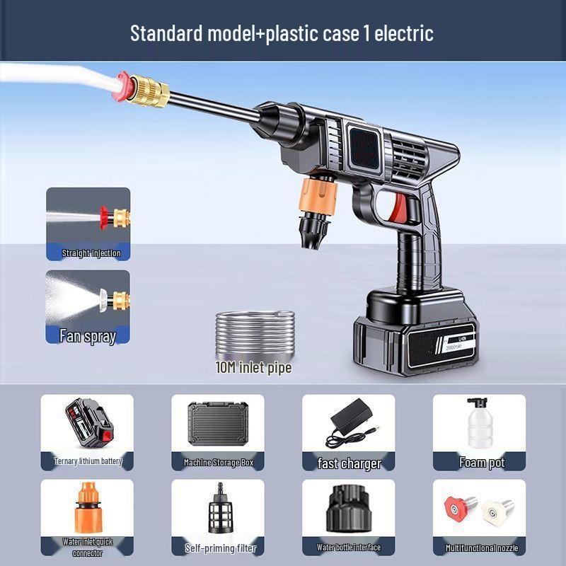 Portable German Cordless Car Washer: High-Pressure Rechargeable Water Gun with Lithium Battery for Household & Commercial Use