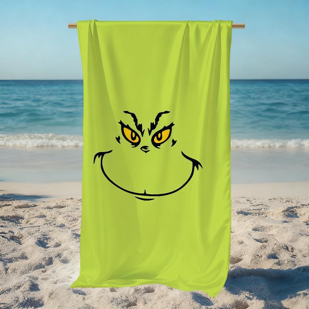 G-g-gRINCH-h-h Anime Towel Large Quick-Drying Microfiber Soft Beach Towel for Travel Fitness Sauna Bathing Camping