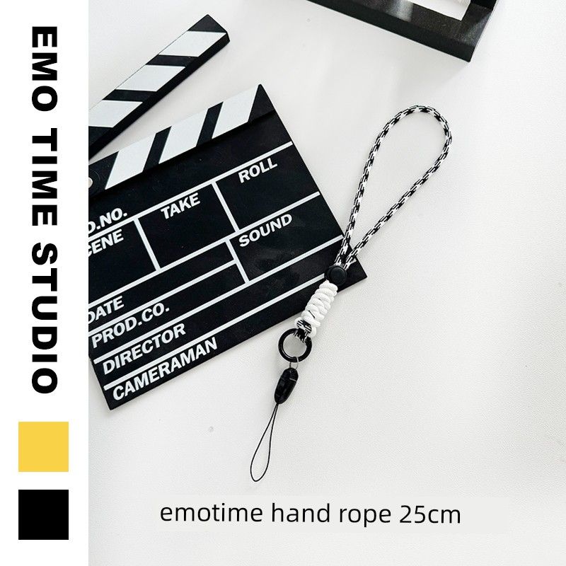 

Emo Student Carrying Strap Neck Rope Crossbody Rope Telescopic Rope Bag Card Holder Accessory Rope Anti-Lost Stylish Twine Rope Single hand rope-black and white/25cm