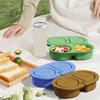 Portable 2 Section Sauce Container Convenient Food Storage Box For Dips And Small Snacks Lunch Box