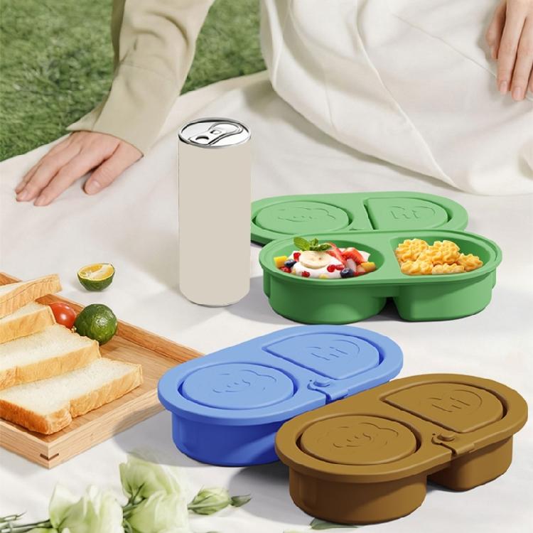 Portable 2 Section Sauce Container Convenient Food Storage Box For Dips And Small Snacks Lunch Box
