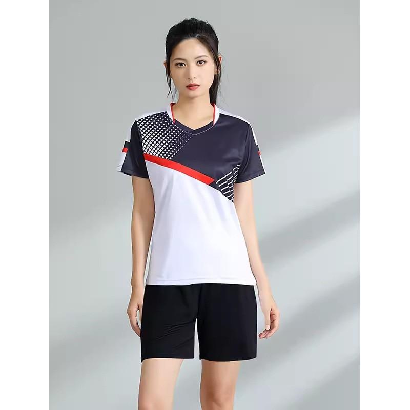 Men Women Badminton Shirts Short Sleeve Breathable Team Training Competition Tops