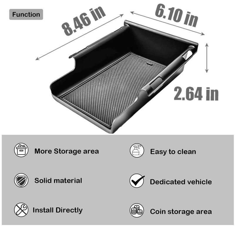 Sixthsmoy Front Under-Seat Consoles Tray for Jeep Wrangler JL/JLU 2018- 2024 2025 Center Console Hidden Storage Organizer