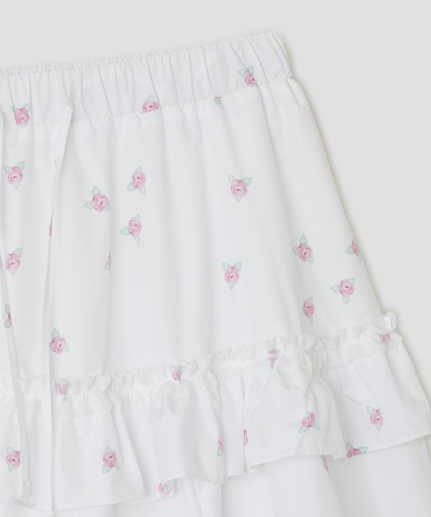 Taibseobiseu Flower Volume Skirt [White]