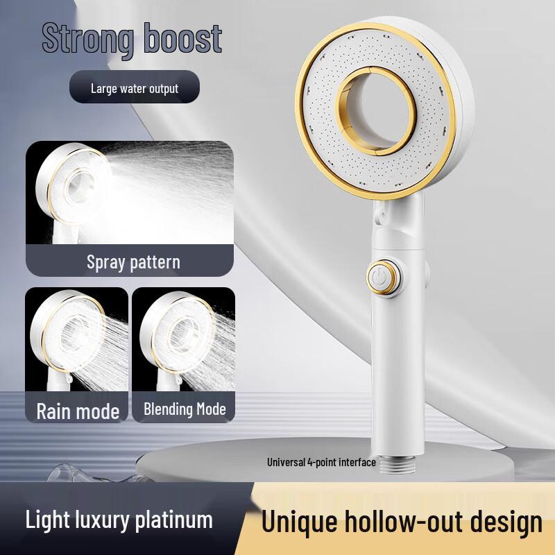 MDNG 3-Mode Pressurized Shower Head with One-Button Stop
