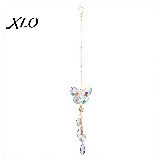 Sparkling Window Suncatcher Pendants Butterfly & Dragonfly Crystal Suncatcher, Colorful Rainbow Maker Prism Hanging Elegant Glass Wind Chimes