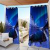1 Pc Outdoor Waterproof Oil-proof Curtains,Modern Sunshade Curtain Aurora Natural Scenery Sky Star Print CurtainFor Living Room