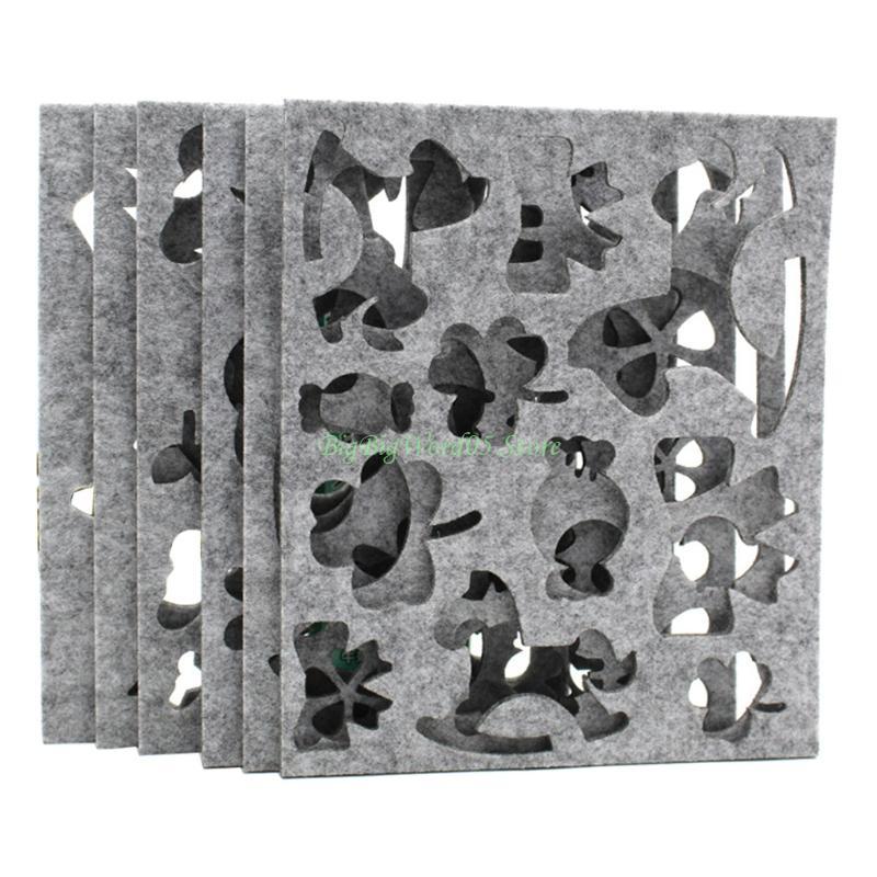 24TE 6ks Forma z vlněné plsti Stencil pro plstění jehlou DIY Řemeslo Šablona Aplikace Vyšívání