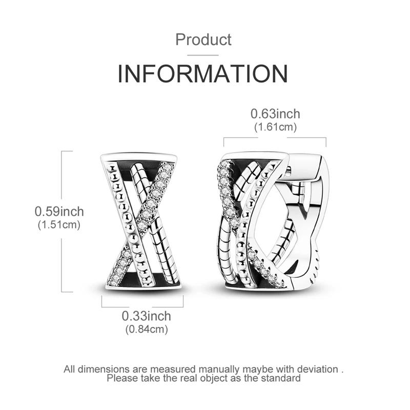925 Sterling Copper Heart Snake Bone Pattern Cross Shell Zircon Four-pointed Star Earrings for Women Earring Fine Zircon Gifts