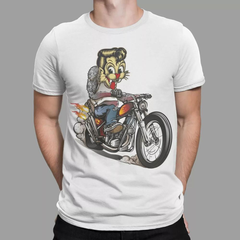 Hot! STRAY CATS Band Short Sleeve Cotton White T Shirt Full Size For Men BT164 Unisex T-Shirt XXXL