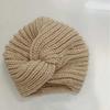 Fashion Accessories Twist Knitted Turban Hat Cross Wrap Head Warm Wool Turban Cap Bonnet Design Cashmere Bonnet Autumn Winter