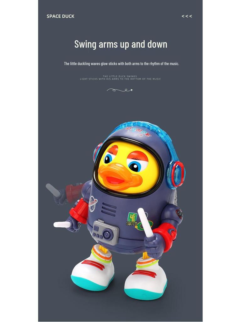 Electric Dancing & Singing Space Duck Toy with Music & Lights for Kids