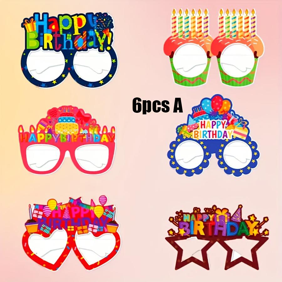 12pcs, Birthday Party Decorative Glasses, Various Designs,Happy Birthday Glasses for Party Dressing and Photo Booth Props