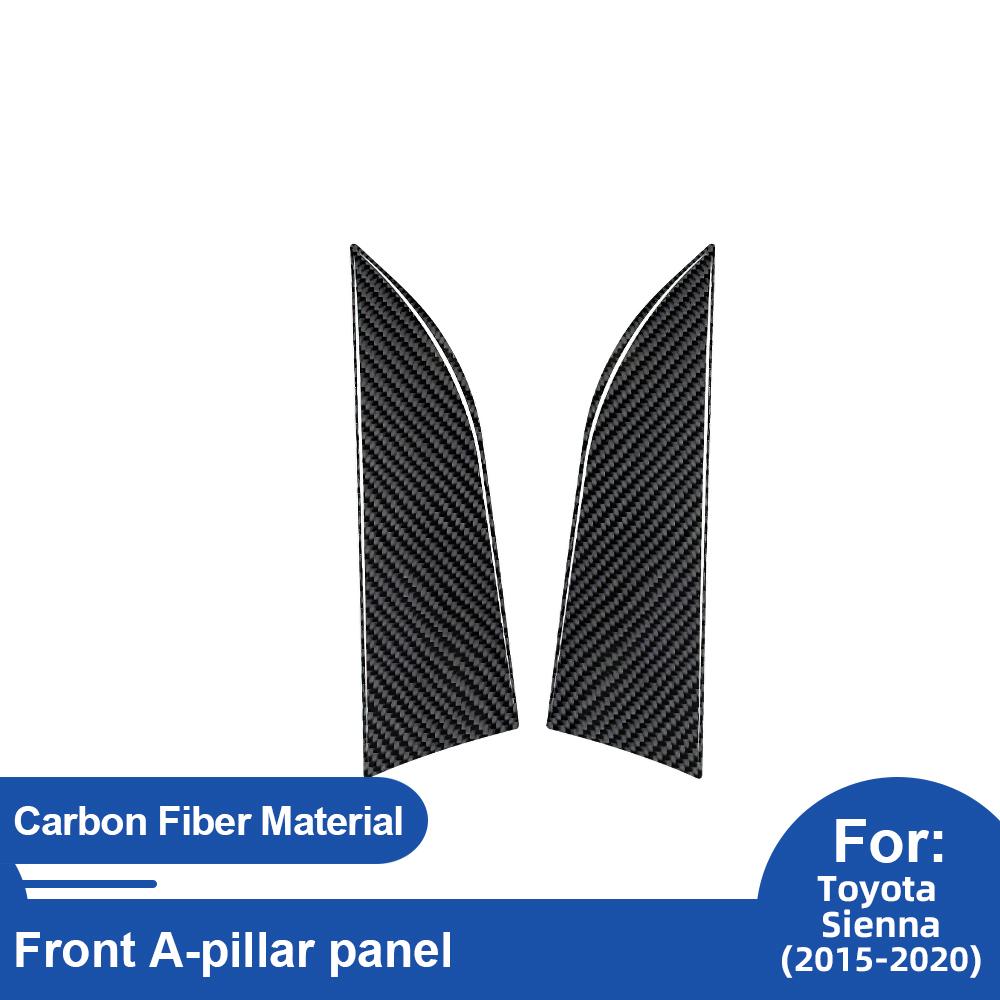 For Toyota Sienna 2015-2016-2017-2018-2020 Carbon Fiber Car Front A-pillar panel Sticker Trim Film Accessories