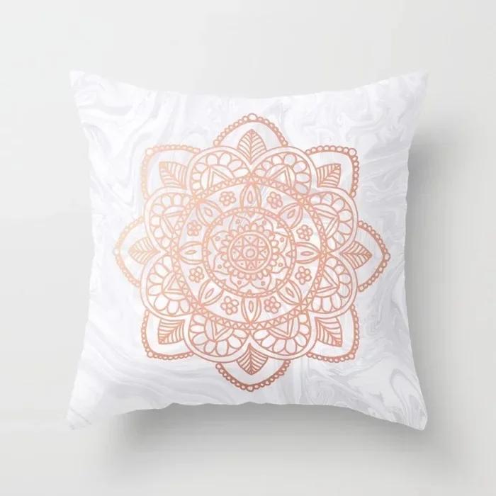 40X40/45X45CM Rose Gold Pink Geometry Print Cushion Covers Modern Nordic Livingroom Decorative Pillows Case Couch Throw Pillows