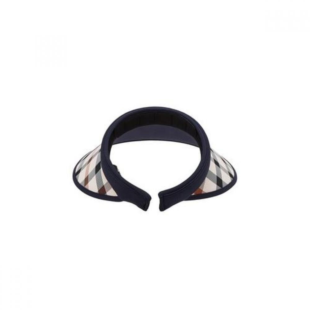 Daks Navy Check Wide Brim Sun Cap Dbhe5e101n2