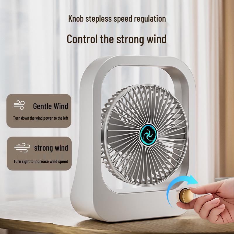 Wiederaufladbarer USB-Oszillations-Schreibtischventilator mit stufenloser Geschwindigkeitsregelung