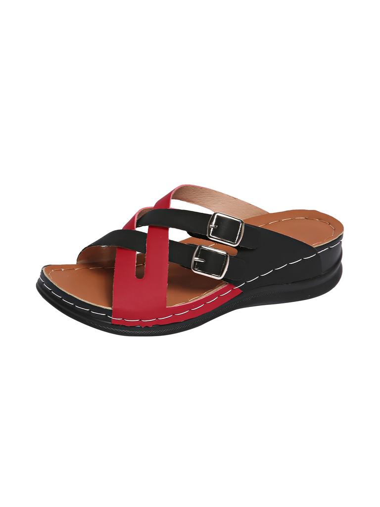 Fashion New Women Slippers Lightweight Comfortable Wedge Sandals Open Toe Anti-Slip Slippers Casual Female Platform Retro Shoes Slides