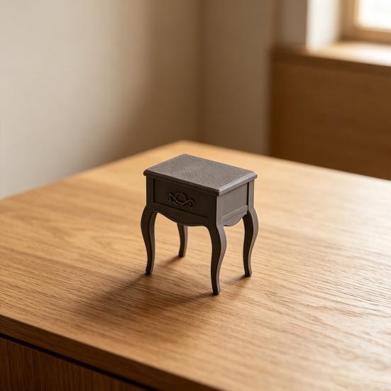 Dollhouse Bedside Table, 1:12 Miniature Furniture Decorative Ornaments, Realistic Details Durable Craftsmanship Dollhouse Furniture